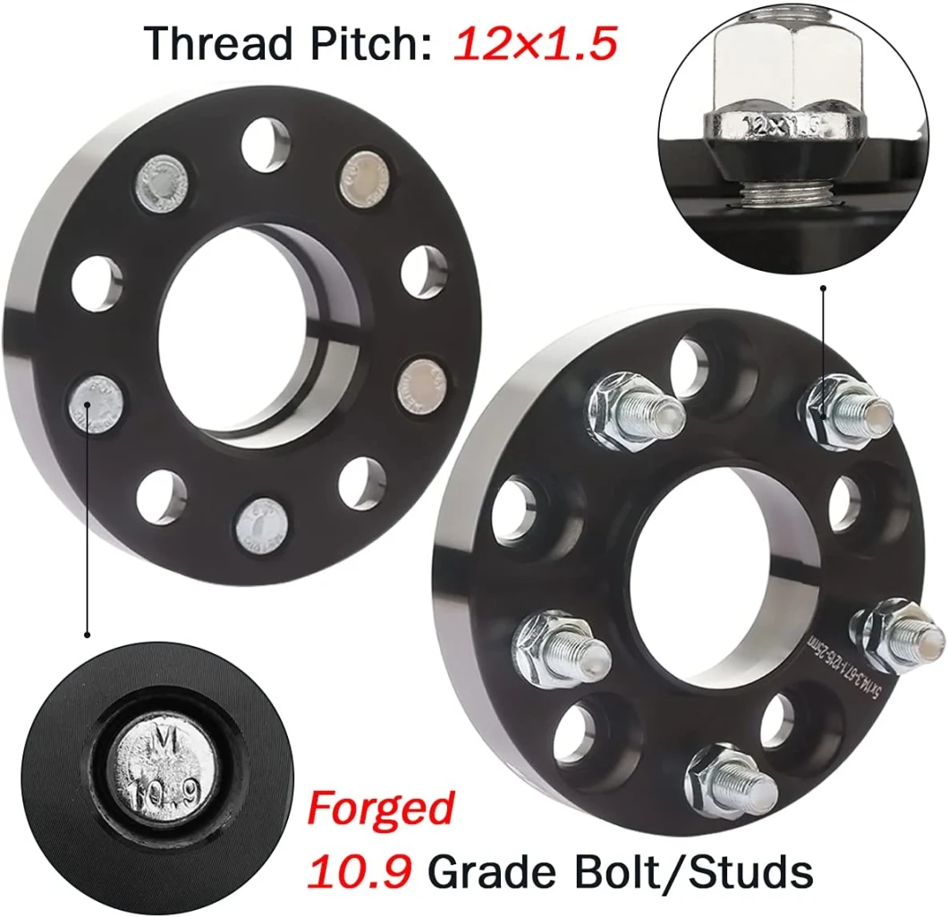 5X114.3 Wheel Spacers 1&quot; with 67.1mm Hub Bore 12X1.5 Studs