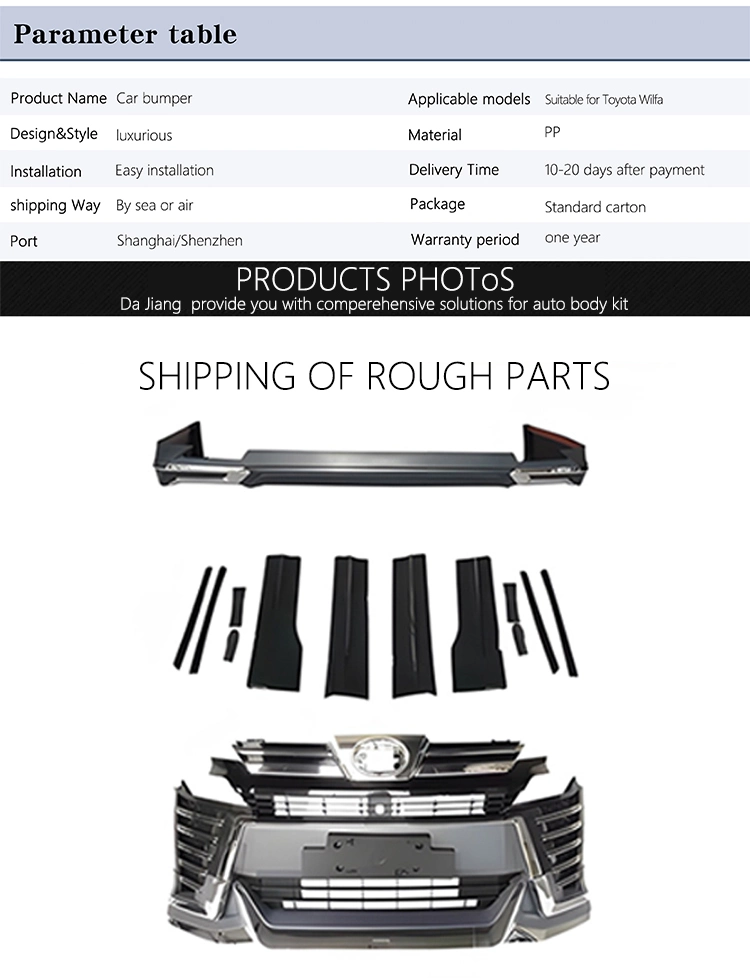 Factory Price Car Retrofiting Parts Face Lift Body Kit for Toyota Vellfire