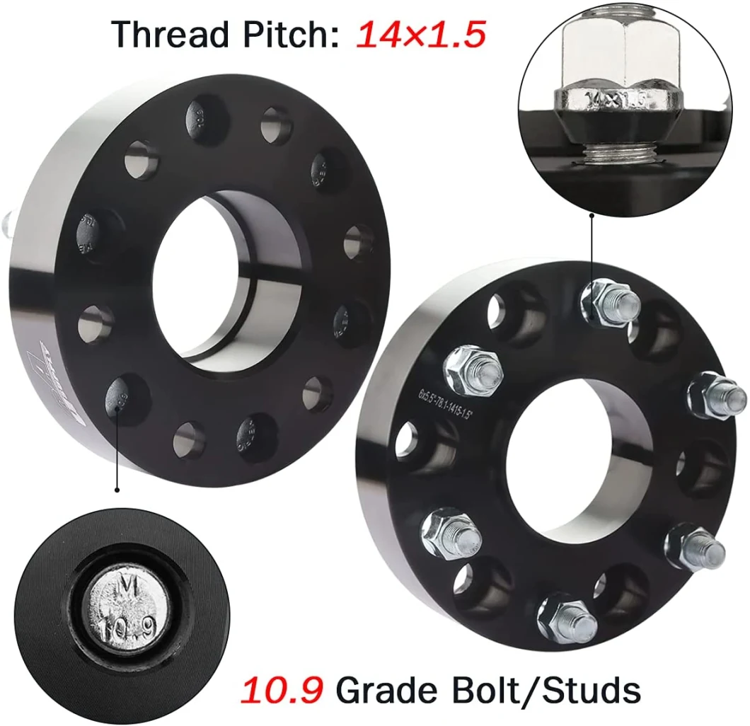 6X5.5 Wheel Spacers 1.5&quot; with 78.1mm Hub Bore 14X1.5 Studs